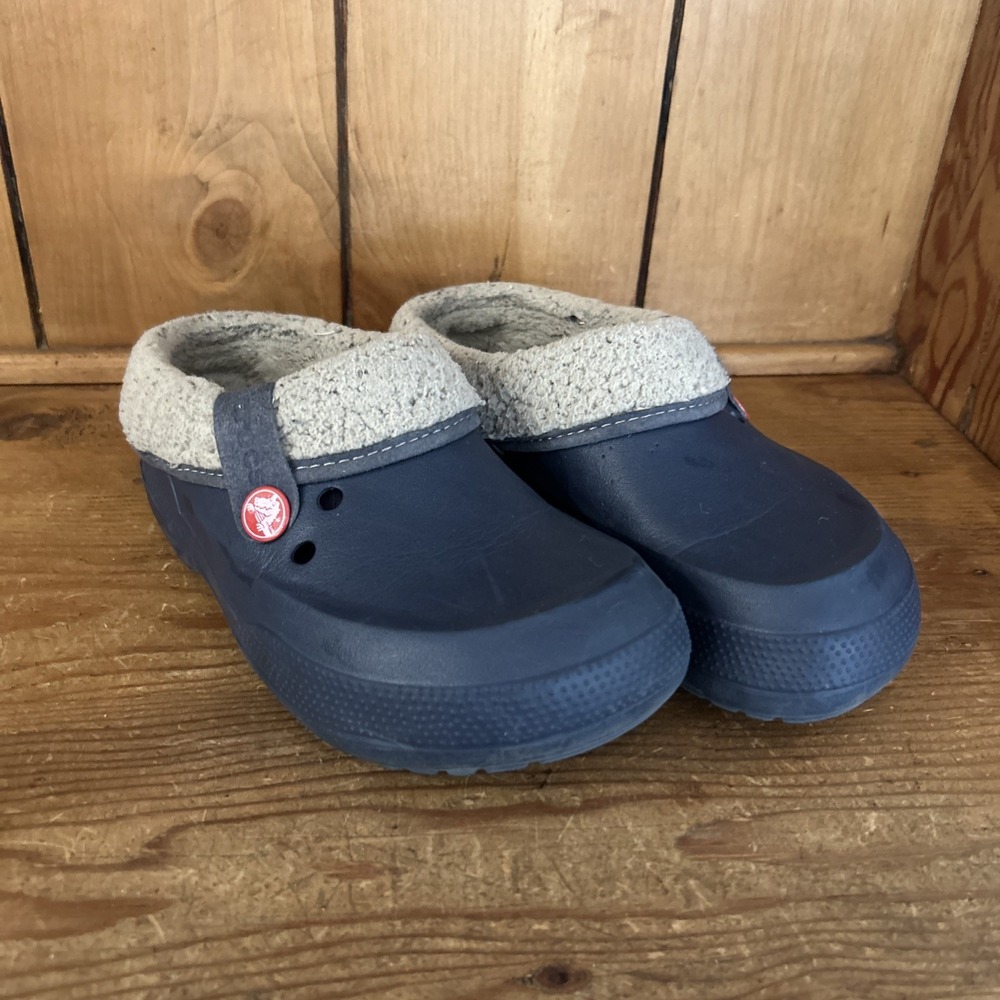 Unisex Crocs Blitzen Faux Fur Lined Clogs Navy Blue Removable Men's 4 Women's 6